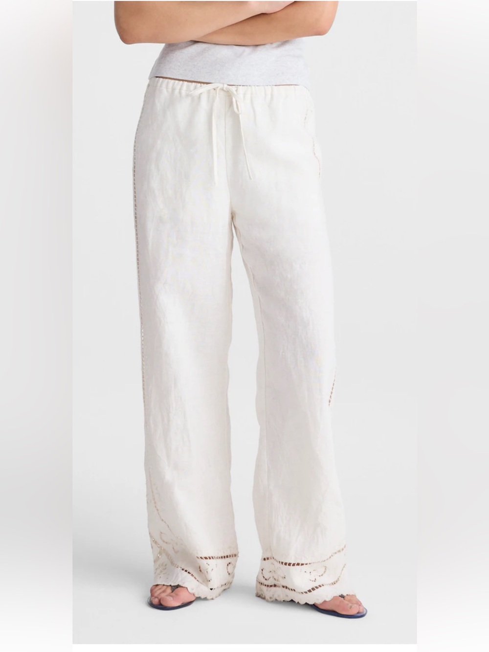 NWT madewell linen embroidered pants
